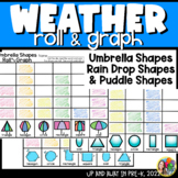 Weather Shapes Roll & Graph Games (Umbrella, Rain Drop, & 