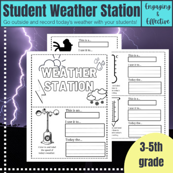 Preview of Weather Station, Recording and Measuring Daily Weather - Interactive Notebook