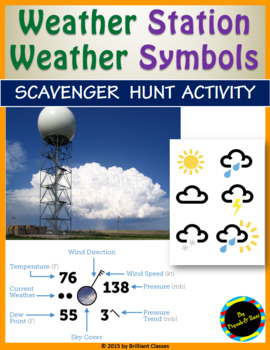 Preview of Weather Station/Weather Symbols Scavenger | Printable-Digital Distance Learning