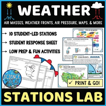 Preview of Weather Stations Lab Activity - Student Led Weather Lab Stations