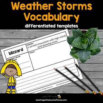 Preview of Weather Storms Vocabulary Activity: Printables For Classroom & Distance Learning