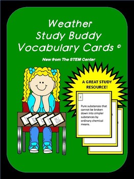 Preview of Weather Study Buddy Vocabulary Cards