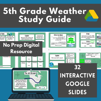 Preview of Weather Study Guide | NC 5th Grade Science Test Prep | Interactive
