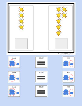 Preview of Weather- Sun- More/ Less/ Equal- (0-10)- Flipbook Activities