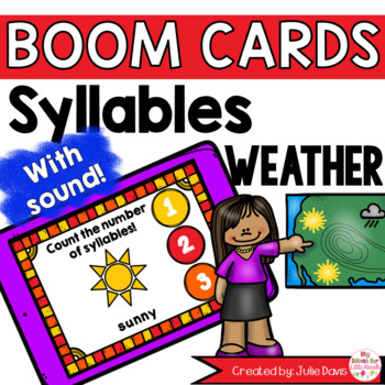 Preview of Weather Syllable Counting Digital Game Boom Cards