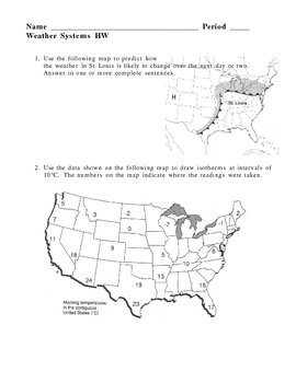 Weather Systems Homework by Lisa Michalek | Teachers Pay Teachers