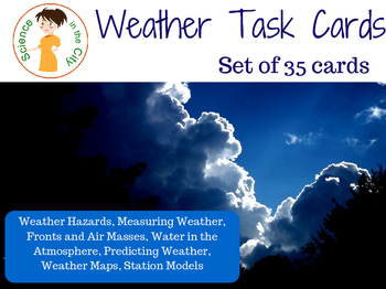 Preview of Weather Task Cards: Middle or High School Science