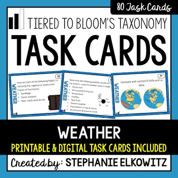 Preview of Weather Task Cards | Printable & Digital