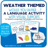 Weather Theme Would You Rather...? Social Language Speech-