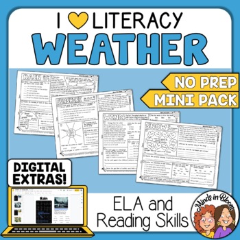 Preview of Weather Themed ELA and Reading Skills Review Mini-Pack - Morning Work