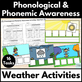 Preview of Weather Themed Phonological & Phonemic Awareness Activities for Reading & Speech