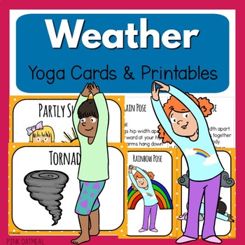 Preview of Weather Themed Yoga Cards and Printables