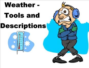 Preview of Weather Tools and Descriptions - A Third Grade SmartBoard Introduction