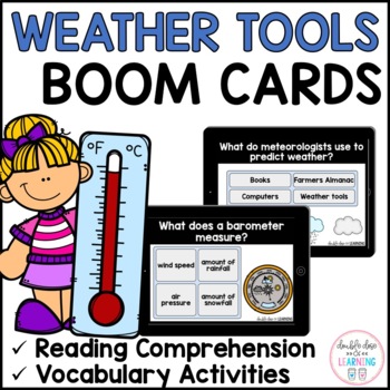 Preview of Weather Tools and Instruments BOOM CARDS™ for Distance Learning