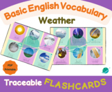 Weather Traceable Flashcards - English Vocabulary Support 