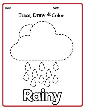Preview of Weather Tracing Book Kids Worksheets