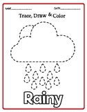 Weather Tracing Book Kids Worksheets