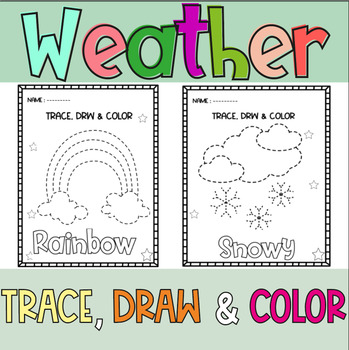 Weather Tracing Book Kids Worksheets Weather Activities by Titania Creative