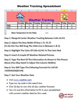 Preview of Weather Tracking Spreadsheet