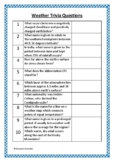 Weather Trivia Questions / Quiz - 20 Questions With Answers