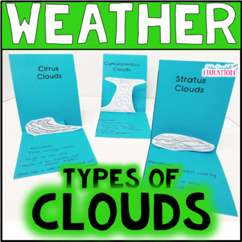 Preview of Weather - Types of Clouds Worksheets and Activities - Cumulus Stratus Clouds