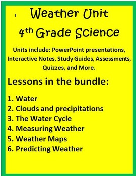 Preview of Weather UNIT 4th Grade Science