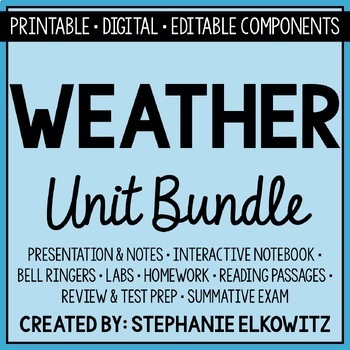 Preview of Weather Unit Bundle | Printable, Digital & Editable Components