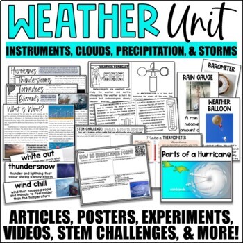 Preview of Weather Unit - Clouds, Storms, Instruments, Severe Weather, & More!