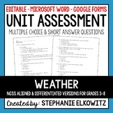 Weather Unit Exam | Editable | Printable | Google Forms