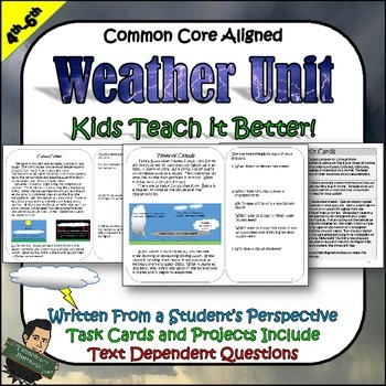 Preview of Weather Unit Packet No Prep | 4th 5th 6th Grade | Reading Comprehension