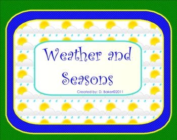 Preview of Weather Unit Smartboard Lesson