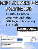 Weather Unit Student Journal