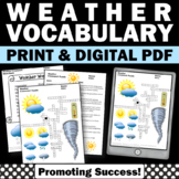 Weather Vocabulary Crossword Puzzle Earth Science Morning 