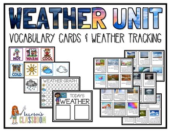 Weather Unit Vocabulary Cards and Daily Weather Tracking by Kearson's ...