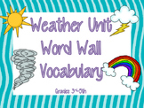Weather Unit Word Wall Vocabulary