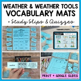 Weather Climate Unit Vocabulary Activities and Quiz 4th 5t