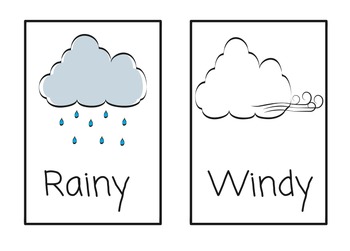 Preview of Weather Vocabulary Cards (color)