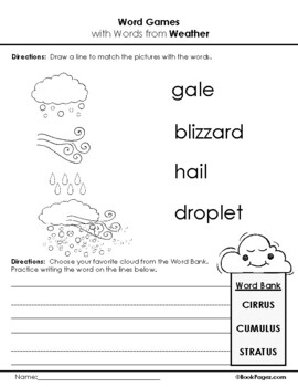 Weather Vocabulary Connections by BookPagez | TPT