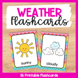 Weather Vocabulary Flashcards for Kindergarten & ESL Vocab