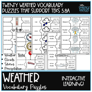 Preview of Weather Vocabulary Matching Cards