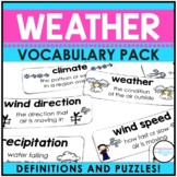 Weather And Climate 2nd, 3rd, & 4th Grade Vocabulary Words