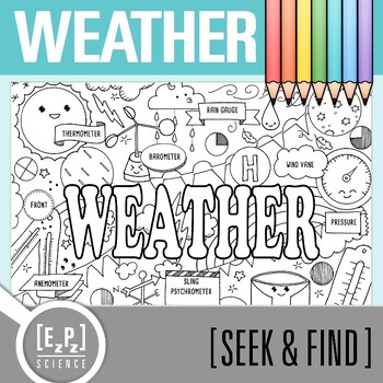Preview of Weather Vocabulary Search Activity | Seek and Find Science Doodle