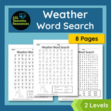Weather Vocabulary Word Search - Weather Activities - Sign