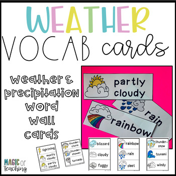 Preview of Weather Vocabulary Word Wall Cards for Science