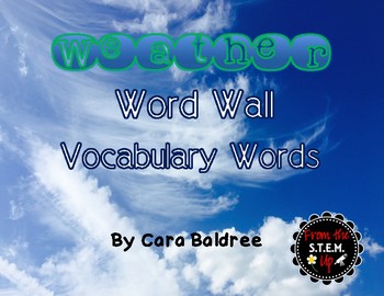 Preview of Weather Vocabulary Word Wall Words with Pictures  & Activities