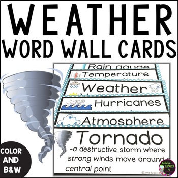 Preview of Weather Vocabulary Cards With Definitions