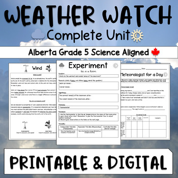 Preview of Weather Watch Unit - Alberta Grade 5 Aligned - Science Weather Upper Elementary