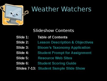 Preview of Cross-curriculum lesson; Weather Watchers - math, science and arts