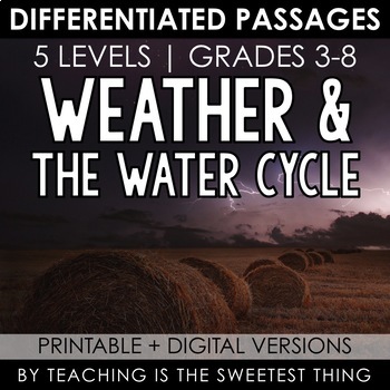 Preview of Weather & Water Cycle: Passages - Distance Learning Compatible