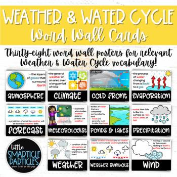 Preview of Weather & Water Cycle Science Vocabulary Word Wall Cards